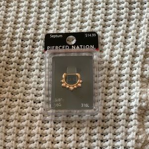 Gold Enamel Jewel 16G Septum Clicker